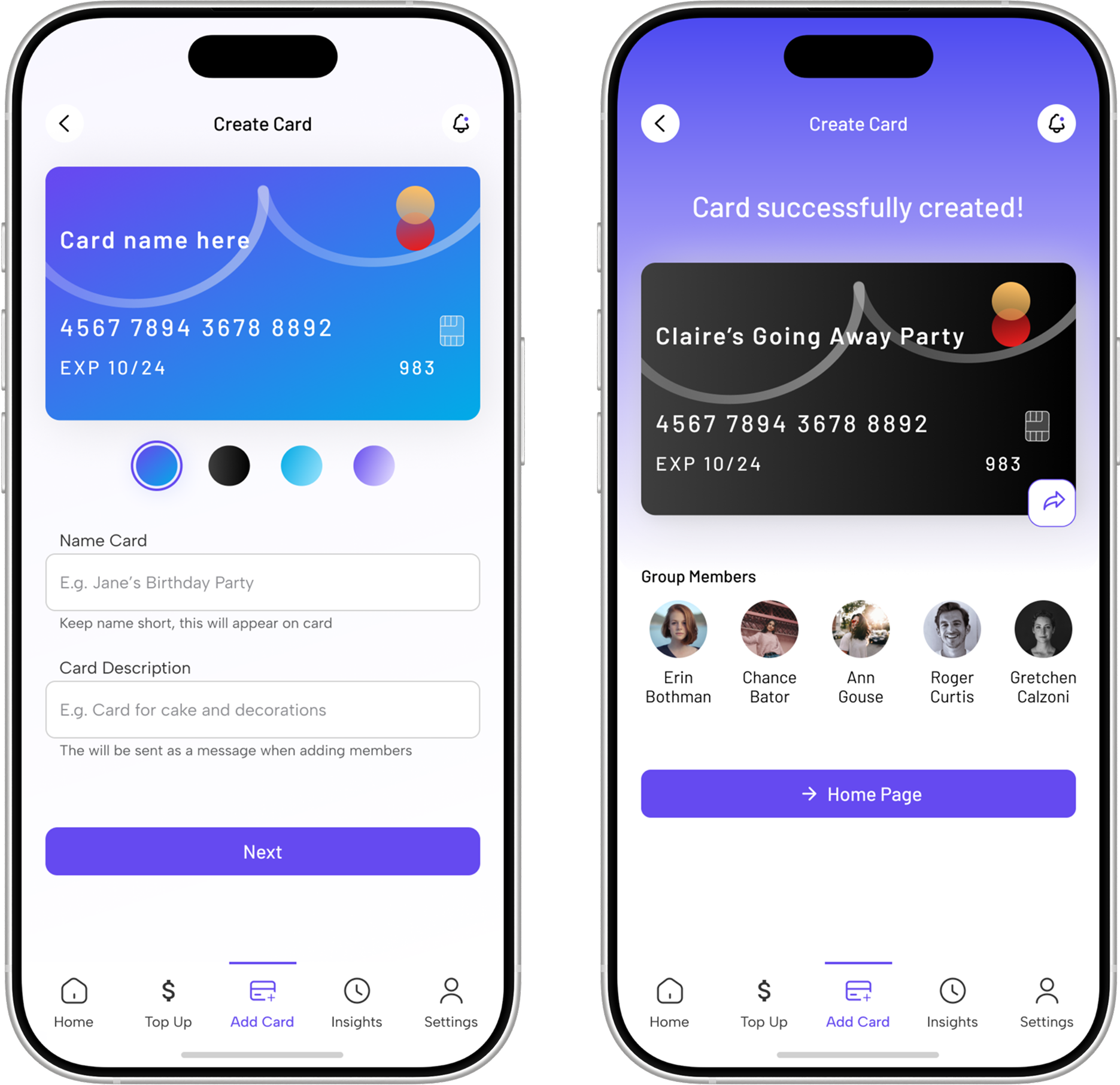 YourShare first creating a card